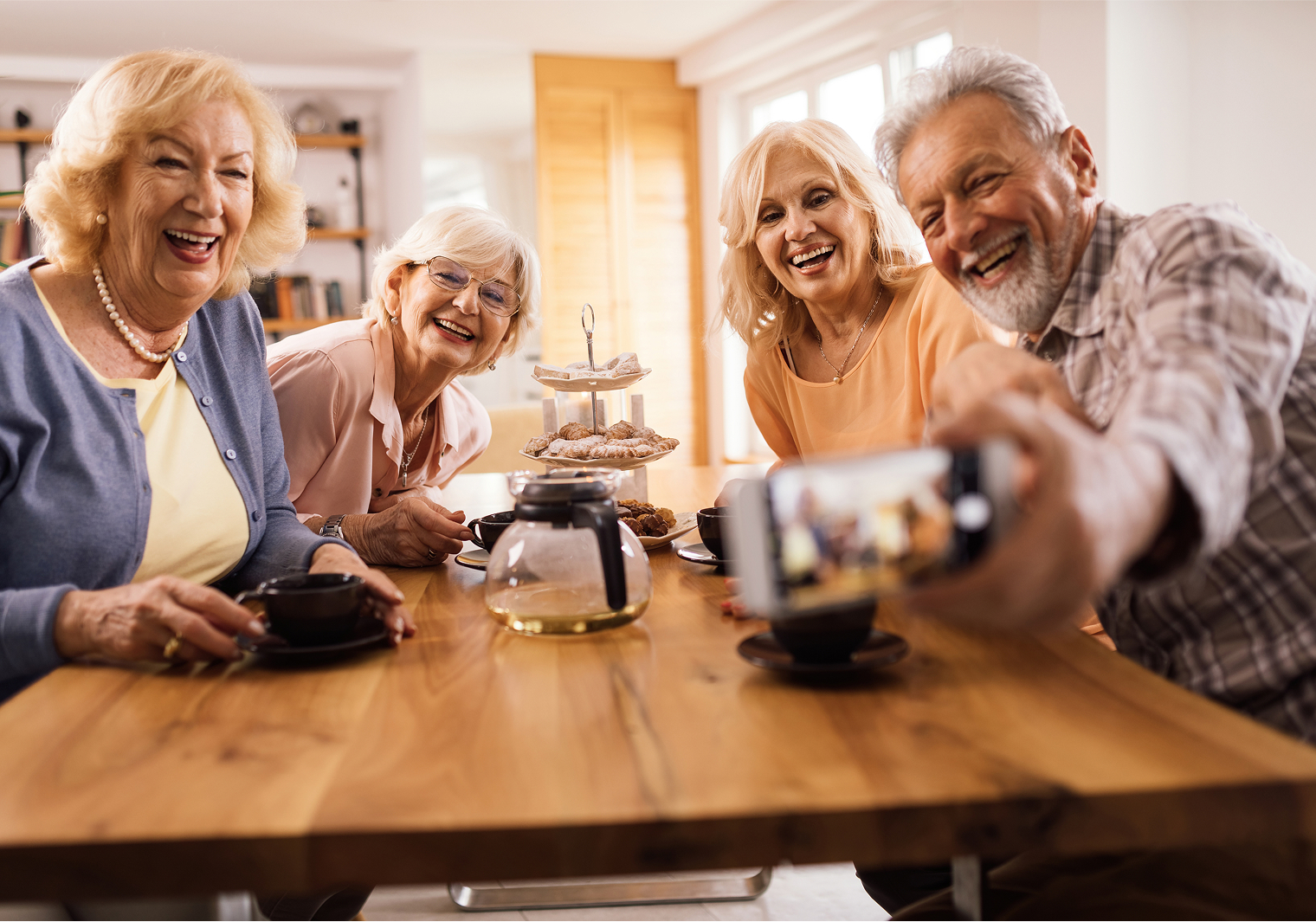 Happy Senior Friends Selfie